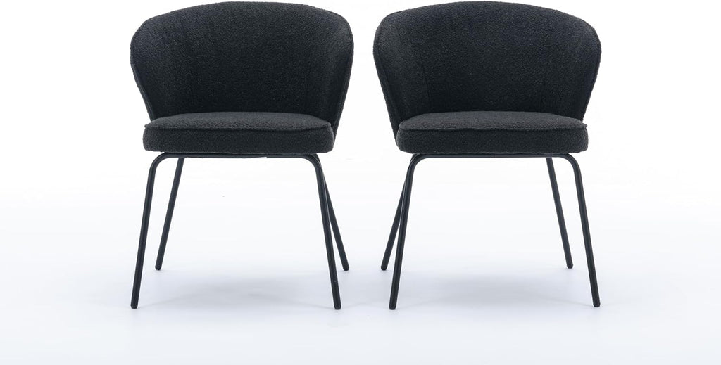Luxury Velvet Swivel Dining Chairs Set of 2 Beige Chairs for Living Room or Bedroom Single Light Luxury Design Metal Legs Elegant Furniture for Home Décor (Black Set of 2)