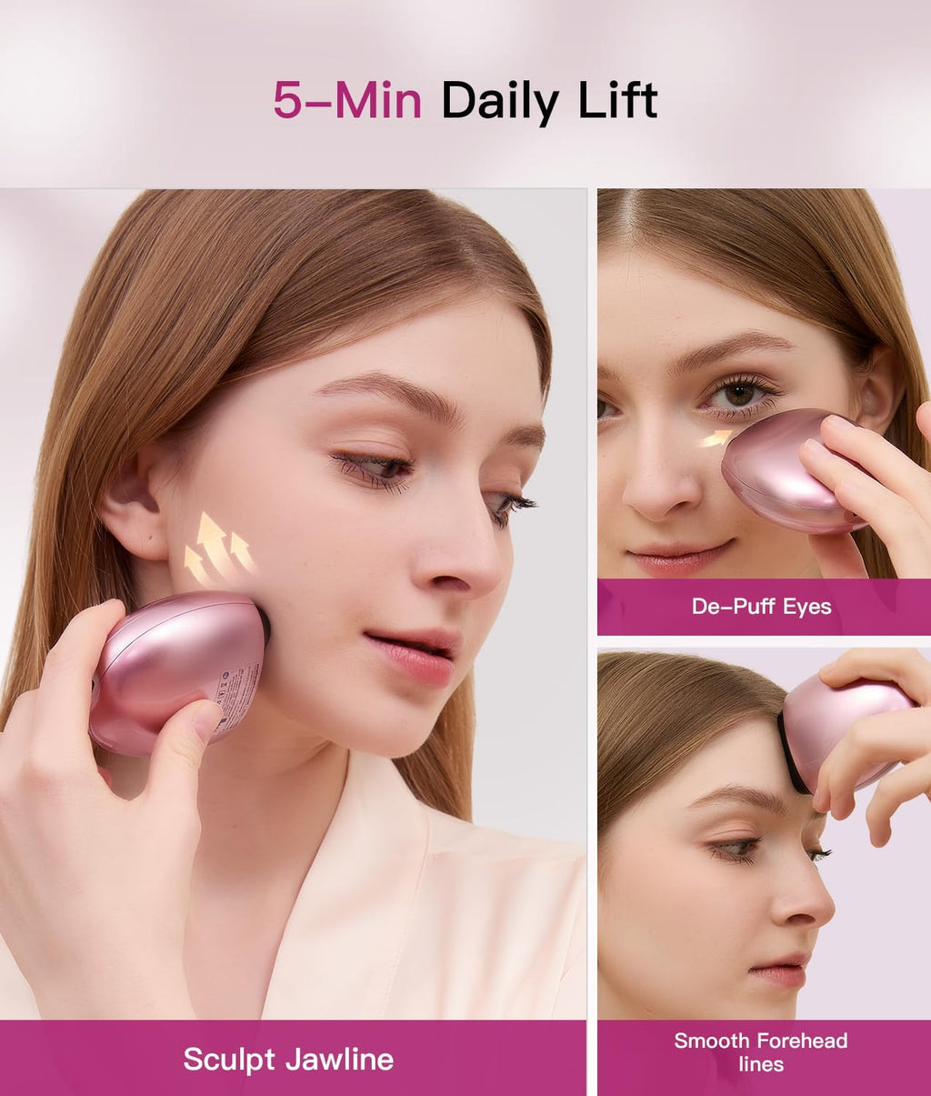 Microcurrent Facial Device, Facial Sculpting Tool for Instant Lift & Contour, 6-Point Skin Tightener for Eye Puffiness, Forehead Lines & Jawline, Anti-Aging Face Massager Kit