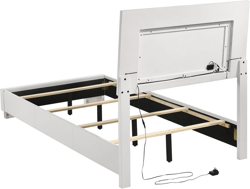 White High Gloss 4-piece Twin Bedroom Set