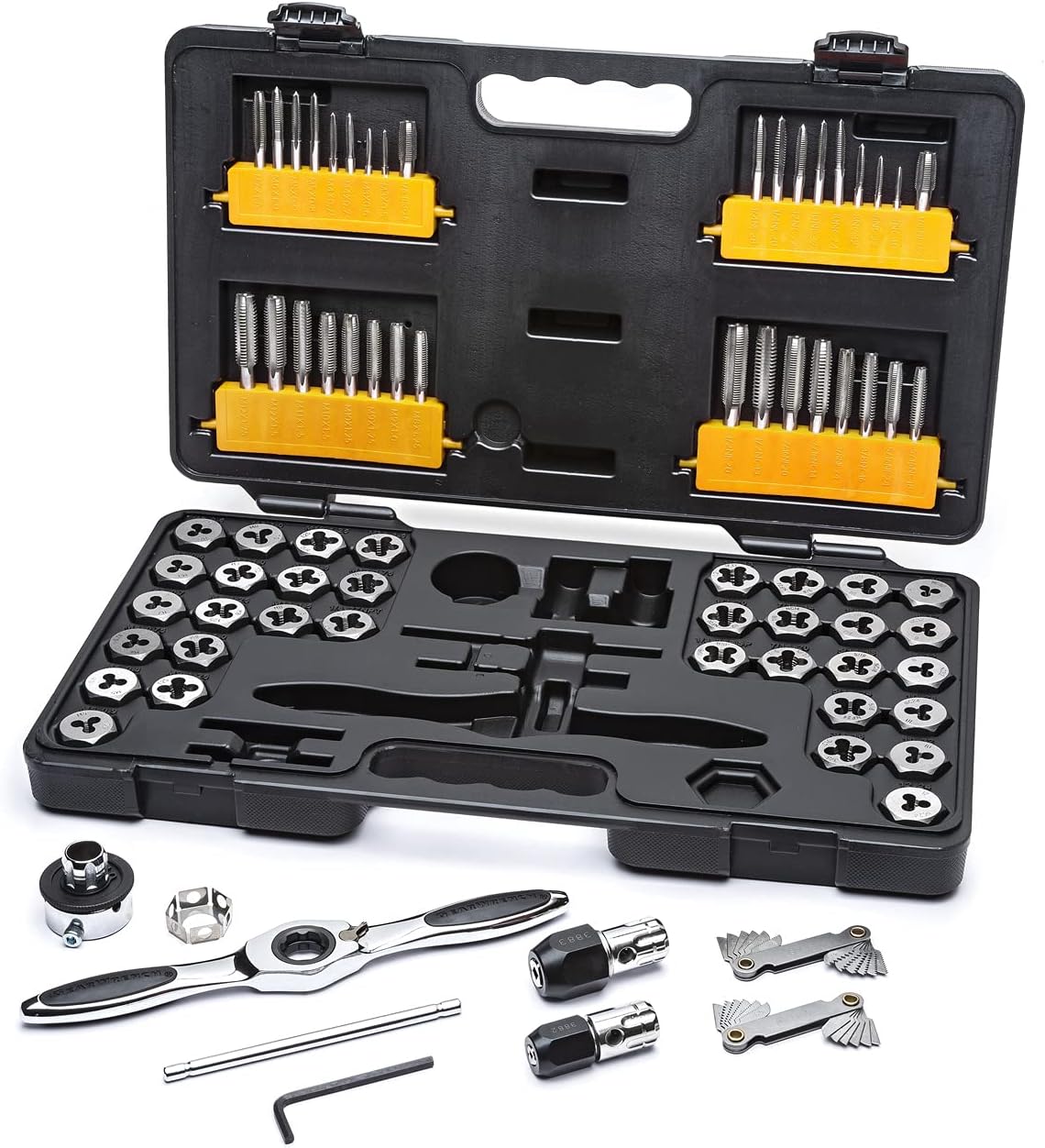 GEARWRENCH 77 Piece SAE/Metric Ratcheting Tap and Die Set -3887 & Lisle 70500 Tap Socket Set