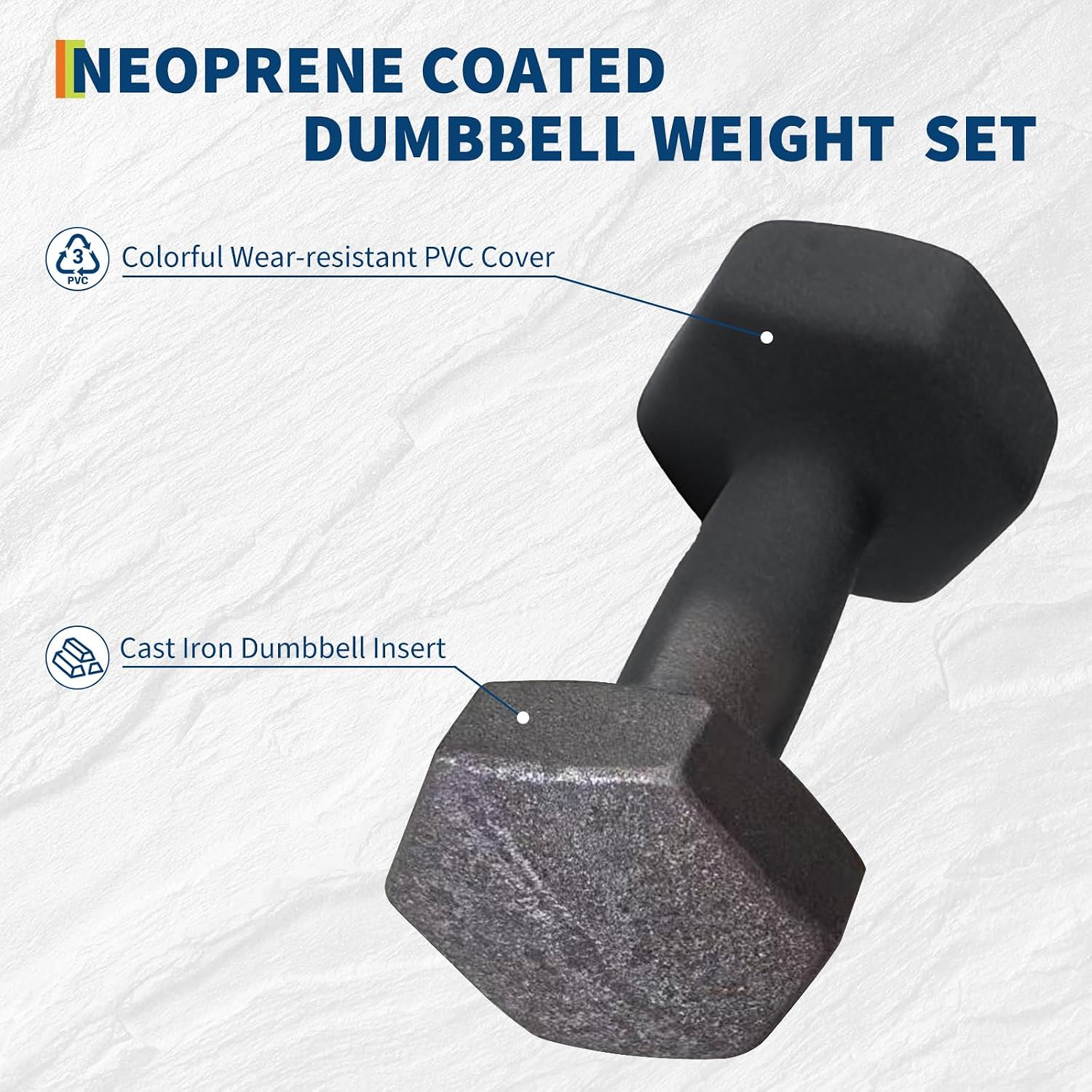 GarveeLife Dumbbell Set for Women and Men, Neoprene Dumbbell Free Hand Weight Set for Home Gym, Packed In Pairs