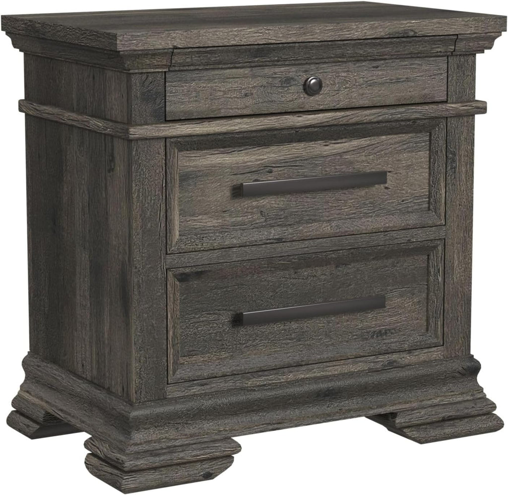 Picket House Hyde Twin Sleigh Storage 3PC Bedroom Set in Charcoal