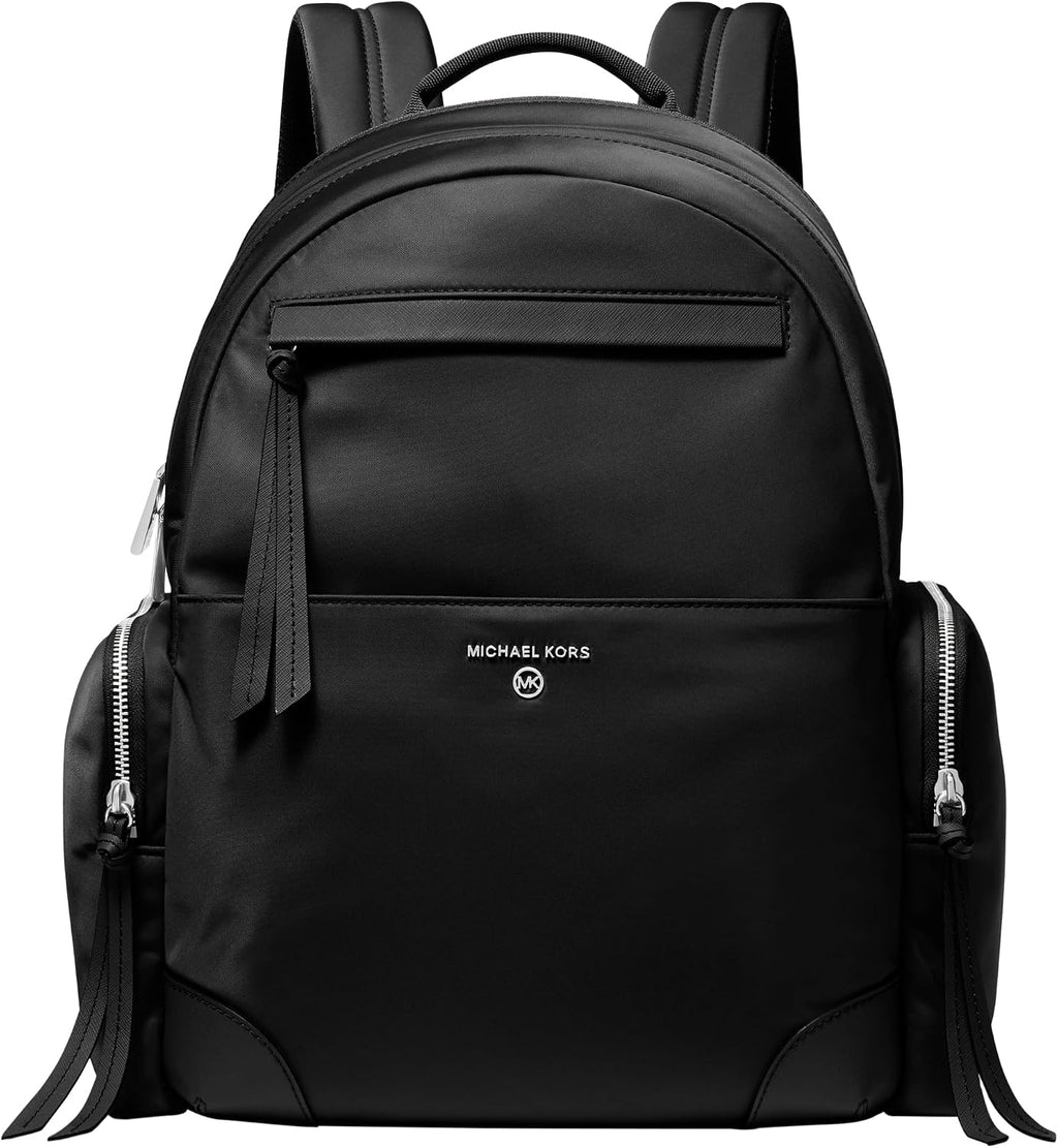 Michael Kors Prescott Large Backpack, Silver-Tone Hardware/Nylon/Black, One Size