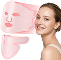 FDA-Cleared Red Light Therapy for Face & Neck, Rechargeable 7-in-1 LED with 850nm & 660nm NIR, Hands-Free Silicone for Anti-Aging, Wrinkle Reduction & Sensitive Skin During Yoga or Work