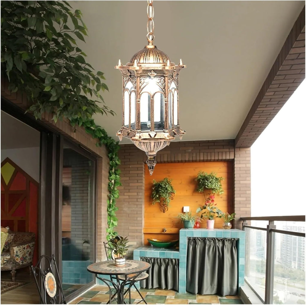 Outdoor Pendant Lamp Retro Hang Light Vintage Garden Luminaria for Balcony Hotel Restaurant Porch Exterior Yard Lighting Decor,for Any Room