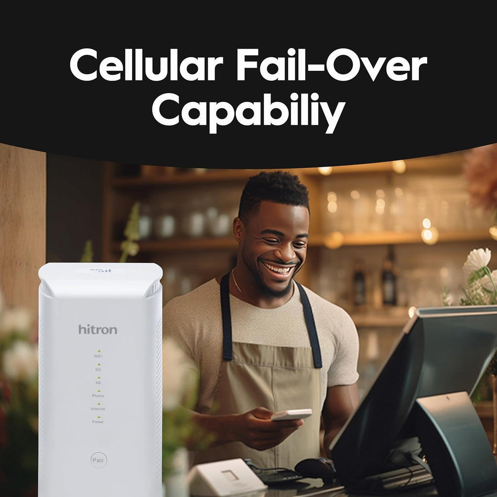 Hitron D60 5G Cellular Router with Sim Card Slot | AX3000 WiFi 6 Router with Mesh WiFi | Certified with T-Mobile, AT&T, US Cellular | Nano SIM, eSIM for Dual Failover Capability |Model # D60 5G