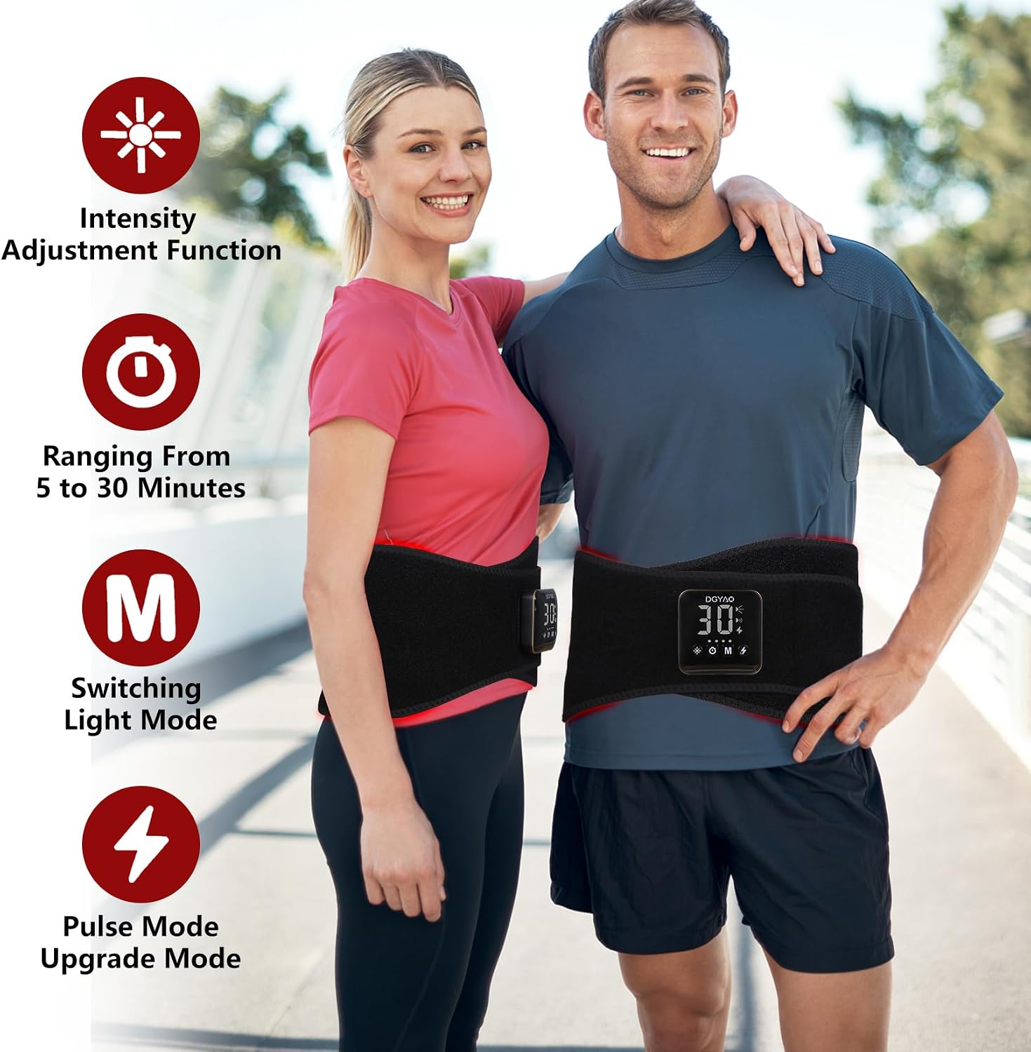 DGXINJUN Cordless Red Light Therapy for Waist Back Pain Relief Near Infrared Light Therapy Device for Body Led Portable Wearable Belt Wrap Rechargeable with 4000mAh Battery