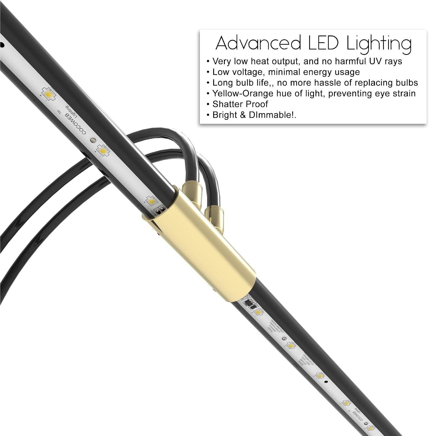 Cocoweb 22' Battery Powered Grand Piano Lamp in Satin Nickel - LED, Adjustable, Quality Lighting
