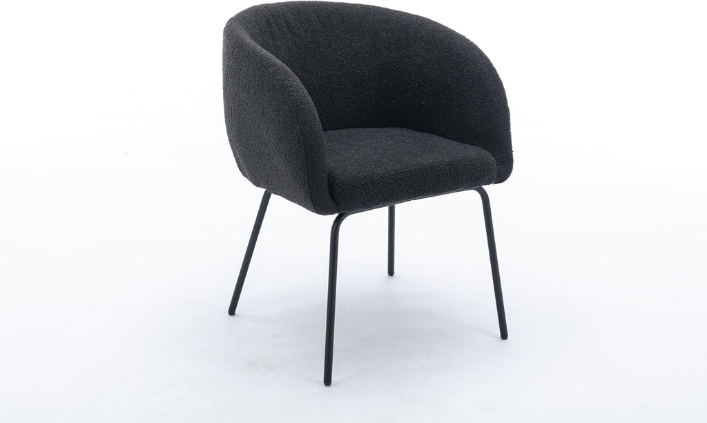 Luxury Velvet Dining Chairs with Swivel Function and Metal Legs Set of 2 (Grey + Black) Ideal for Living Room or Bedroom (Black+Black Legs Set of 2)