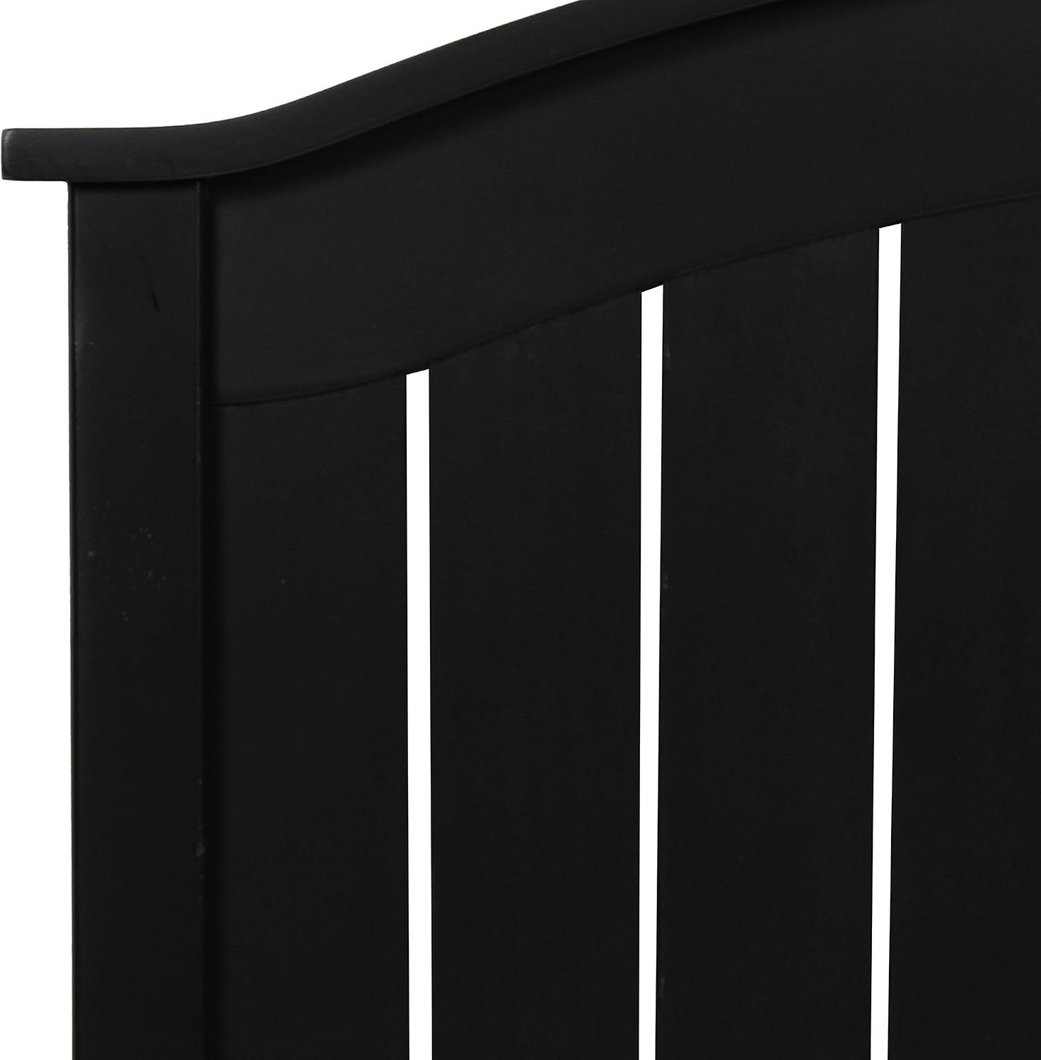 Finley Wooden Headboard Panel with Curved Top Rail Design, Black Finish, Full / Queen