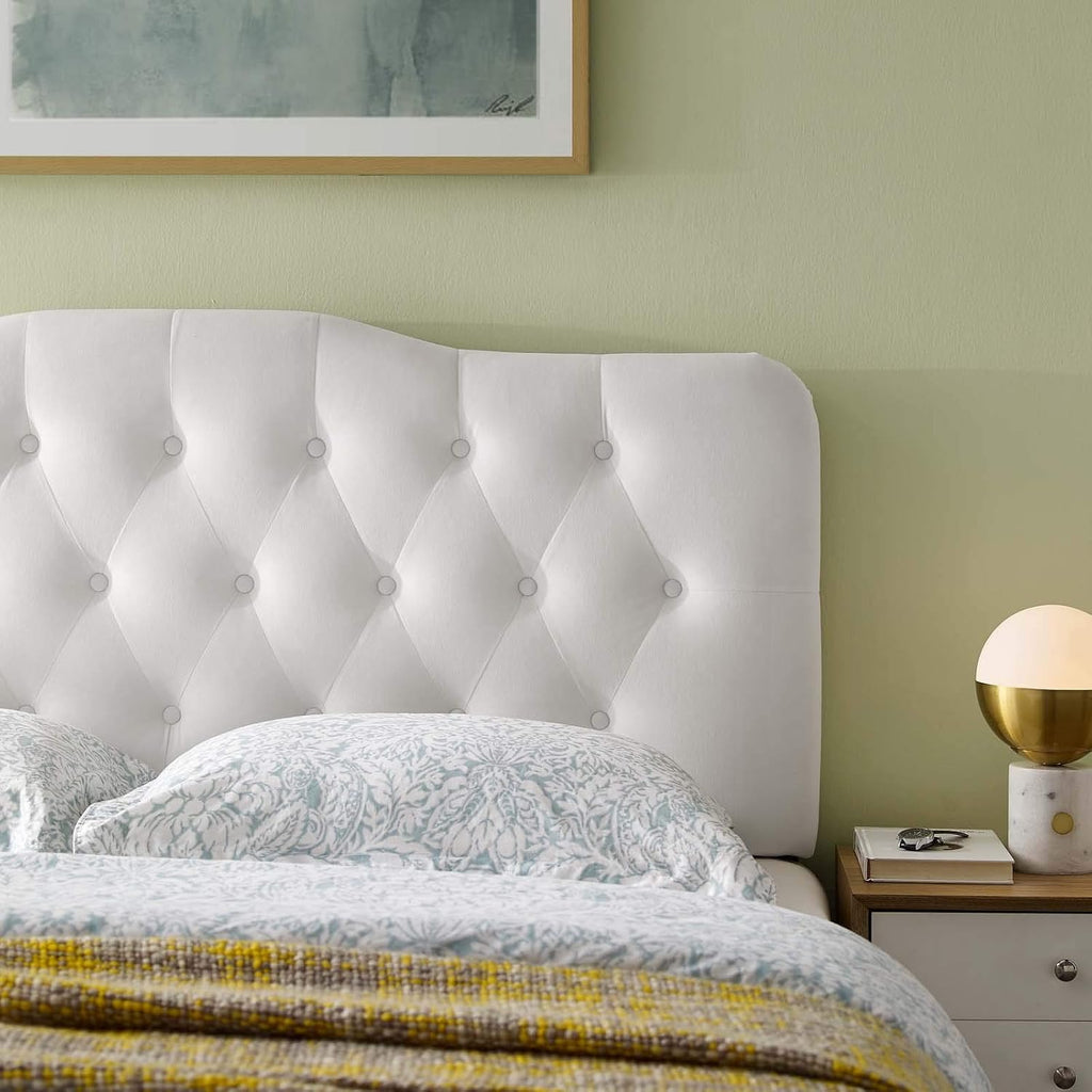 Modway Annabel Diamond Tufted Performance Velvet Full Headboard in White