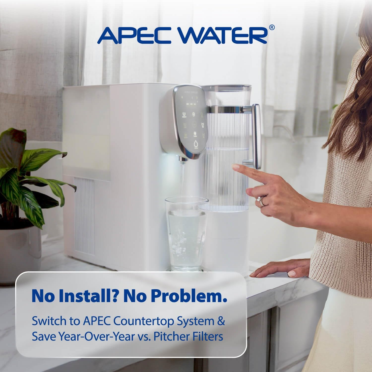 APEC Water ROES-PH75, 6-Stage Alkaline Under Sink Reverse Osmosis Water Filter System, NSF Certified 372 & 58, 75 GPD, Reduces 99% of Impurities