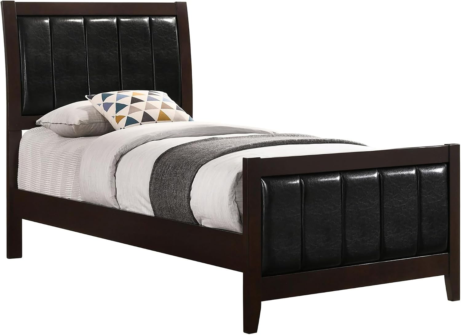 GOWE Cappuccino and Black Twin Panel Bed
