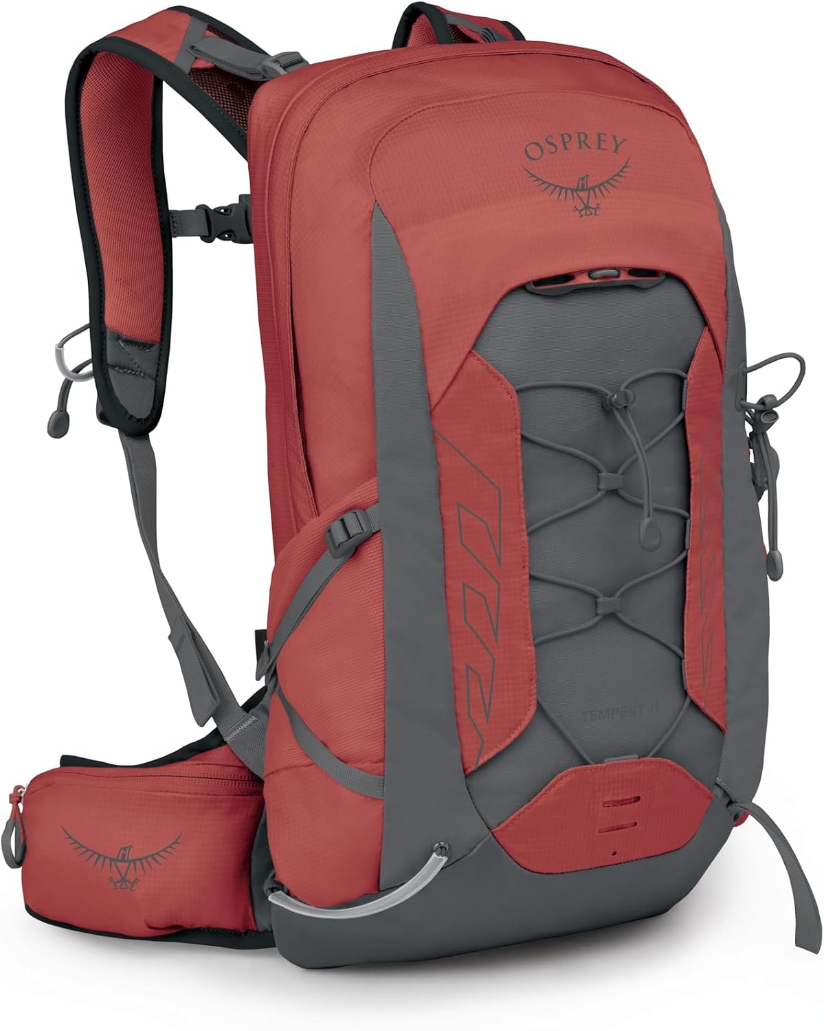 Osprey Tempest 11L Women's Lightweight Hiking Backpack - Small Daypack for Travel & Camping, Red Pampas/Coal Grey