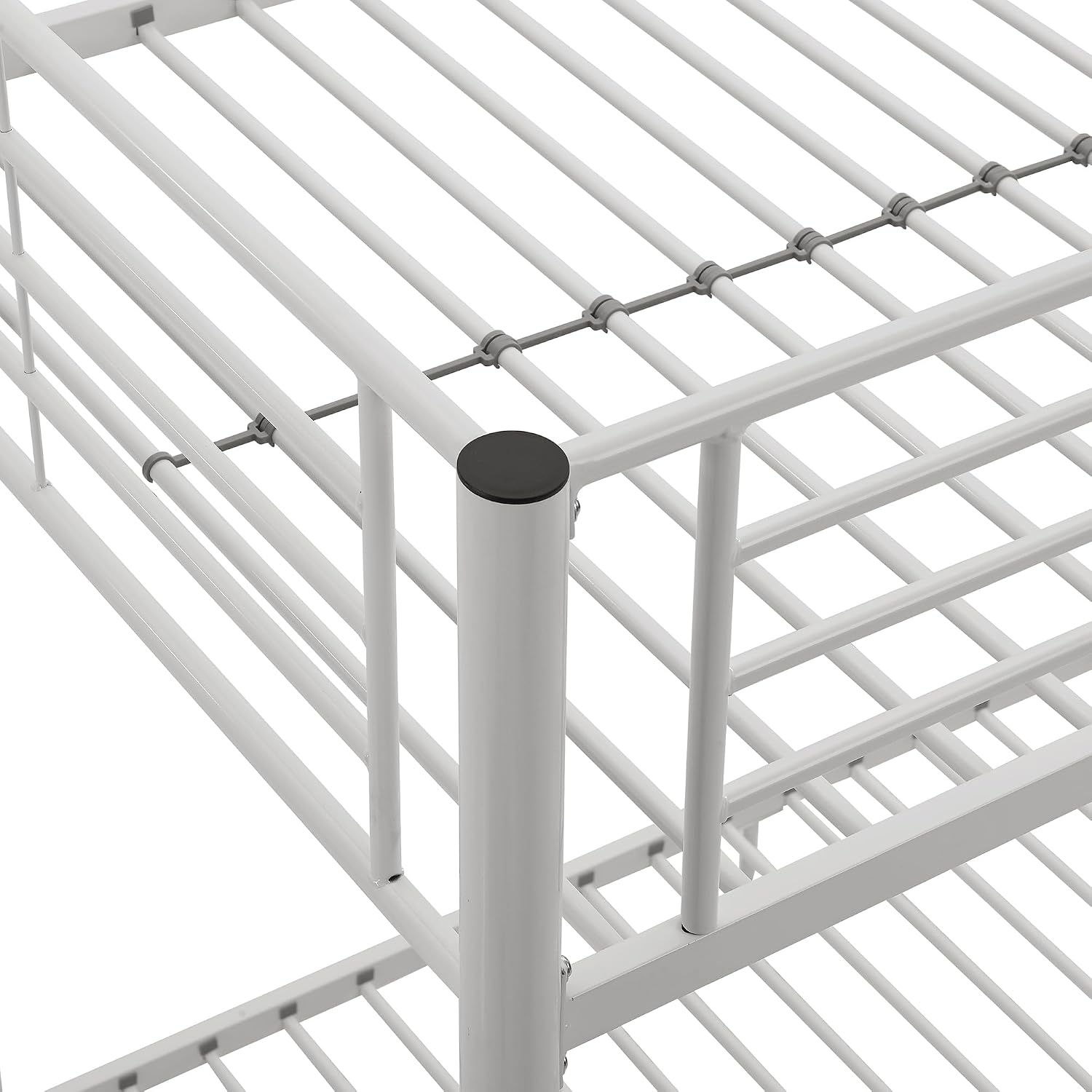 Walker Edison Dunning Urban Industrial Twin Over Double Metal Bunk Bed, Twin Over Double, White