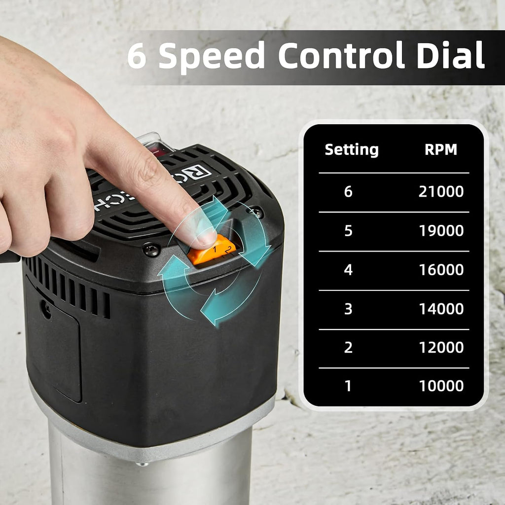 Woodworking 3.25HP Router, 2400W, 4.2' Diameter, 1/2' and 1/4' Collets, 120V60Hz, Model RT-001M (Motor)