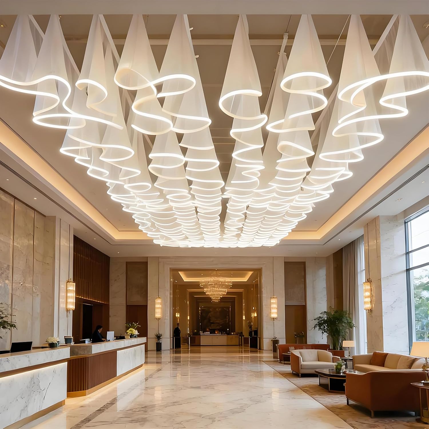 BANGBANGJI Sheer Curtains, Ceiling Light Strip, Easy to Install, Universal for All Seasons, for Birthdays, Parties, Weddings 100mx0.5m-WhiteVeil+WarmLight