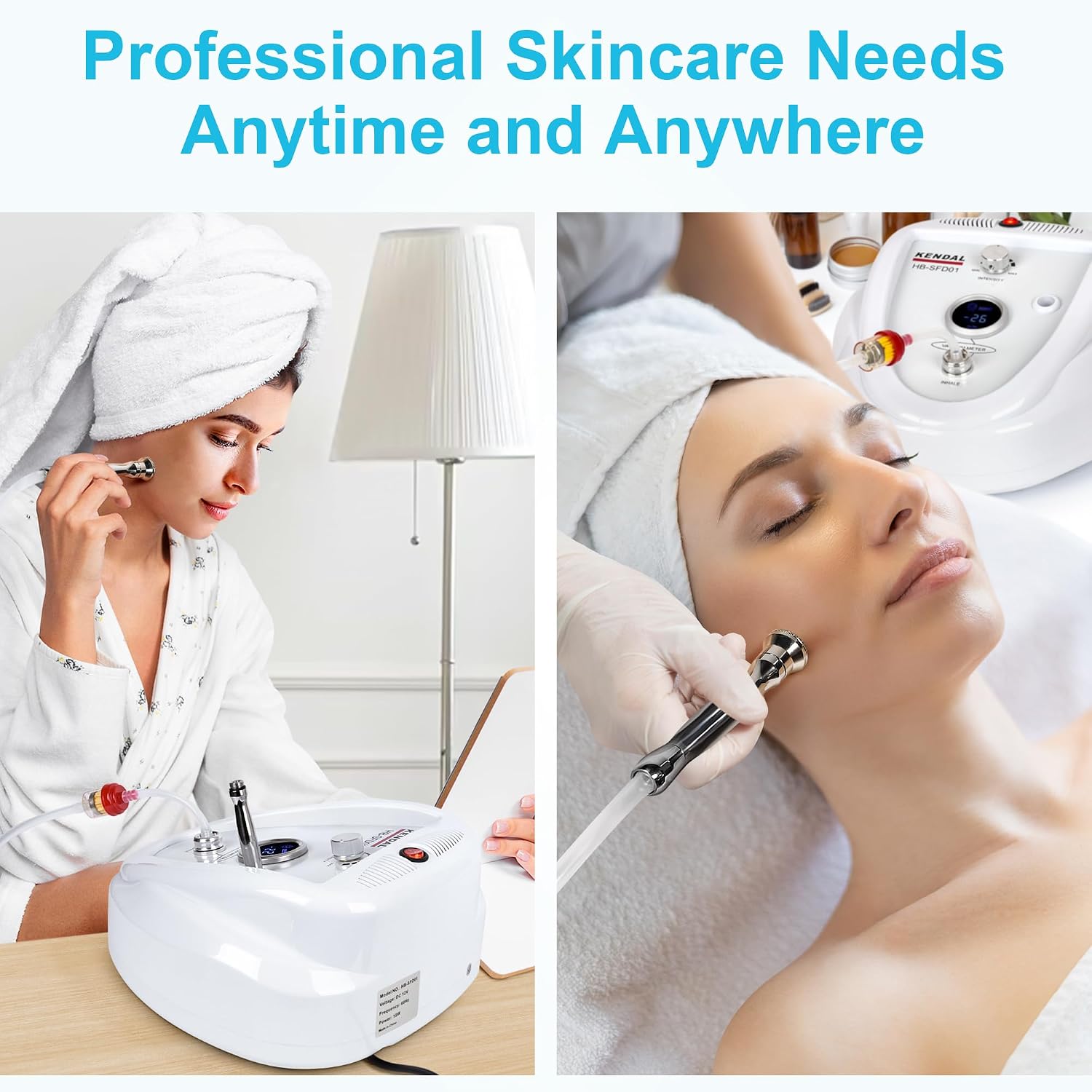Kendal Professional Diamond Microdermabrasion Machine, Dermabrasion Facial Skin Care Equipment with LED Real Time Digital Display Also Good for Home Use 110v-220V HB-SFD01