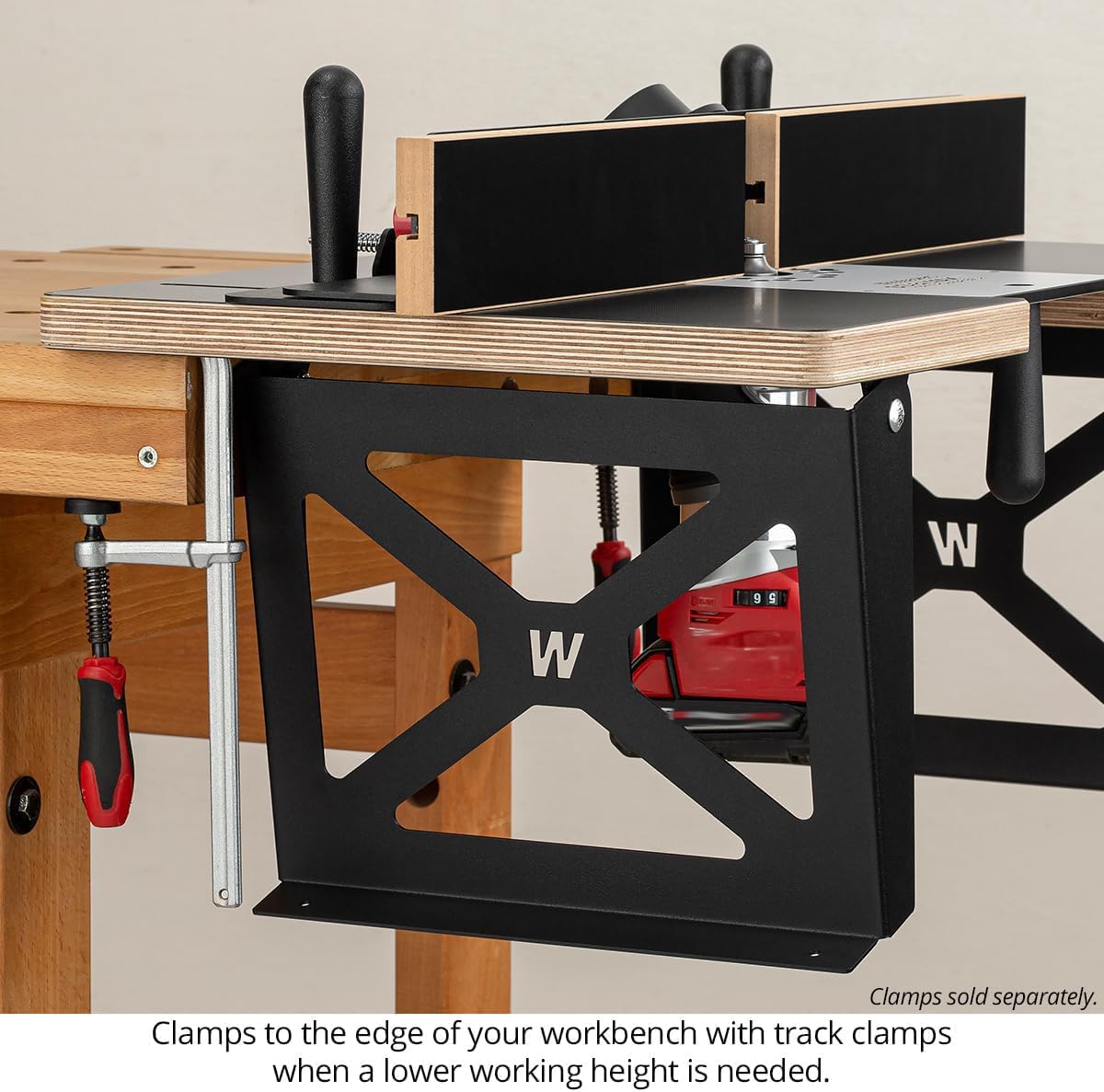 Woodpeckers StabilMaxRT+ Router Table System, USA Made Portable Benchtop Router Table, Instantly Switch From Hand-Held Routing & Table Routing - SMRT-P