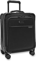 Briggs & Riley Compact 19' Carry-On Expandable Spinner - Carry On Luggage for Travel, Suitcases with Wheels, Softside Rolling Bag for Men & Women, Garment Panels - Baseline Collection, Black