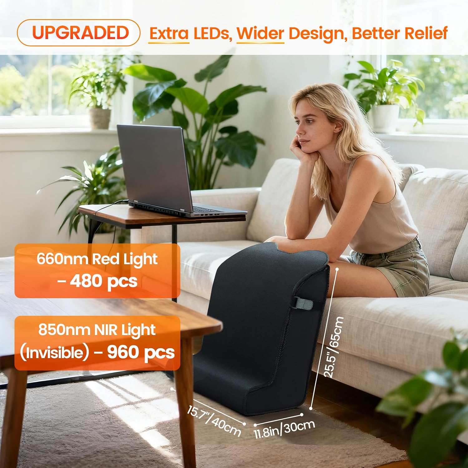 Red Light Therapy for Feet & Legs – 2026 Upgraded Device with 480 LEDs, 3-in-1 Chips, Extra-Large Infrared Wrap, 5 Modes, Adjustable Timer, Infrared Light Therapy Pad for Body, 11.8' × 15.7' × 25.5'