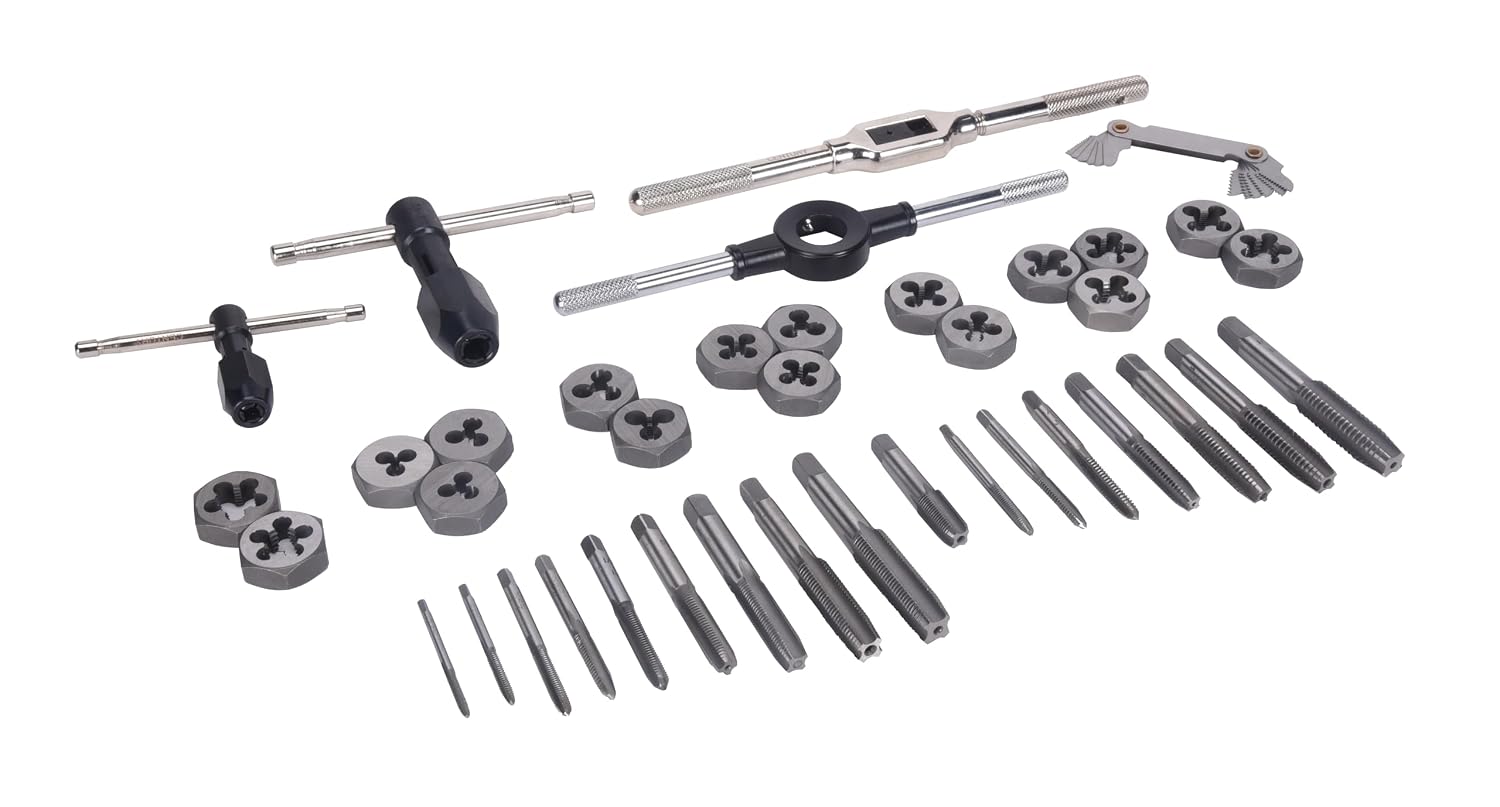 Century Drill & Tool 98900 Fractional Tap and Die Set, 40-Piece, Steel