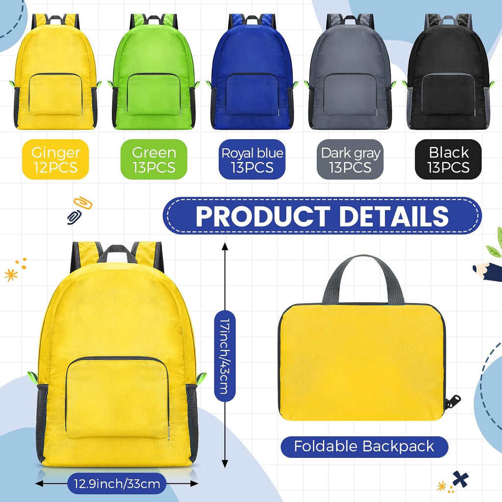 Sherr 64 Pack 17' Classic Backpacks in Bulk Foldable Lightweight Back Packs Basic Classic bags for Travel (Popular Colors)