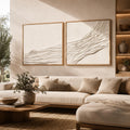 Artists' 3D Textured Wall Art Set of 2, Large Framed Beige Abstract Fabric Wall Decor, Neutral Modern Wall Art for Living Room Bedroom Hallway, 30x30 Inch, 2 Pieces