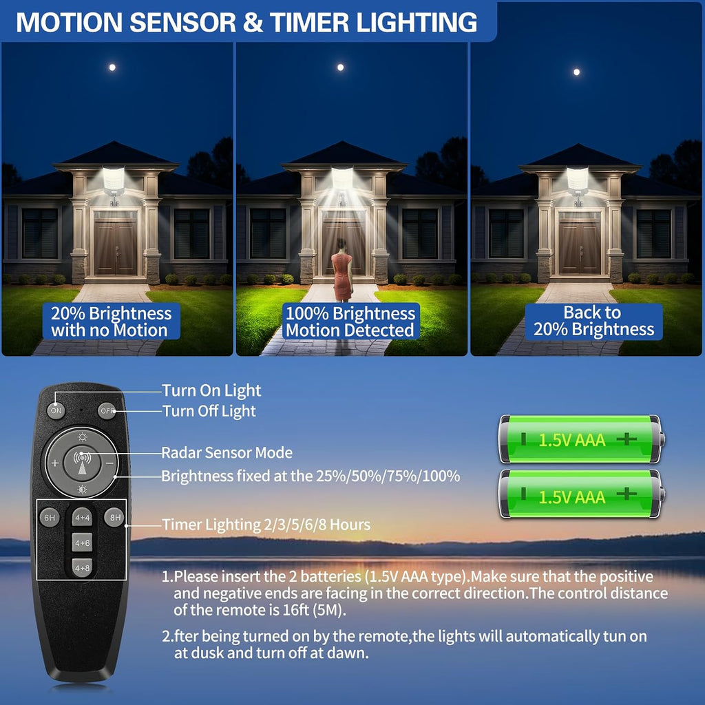 9800W Solar Street Light, Solar Street Lights Outdoor Waterproof IP67, Outdoor SolarLamp with Motion Sensor & Dusk to Dawn - Durable, Energy-Efficient SolarLighting for Garden, Yard, Driveway