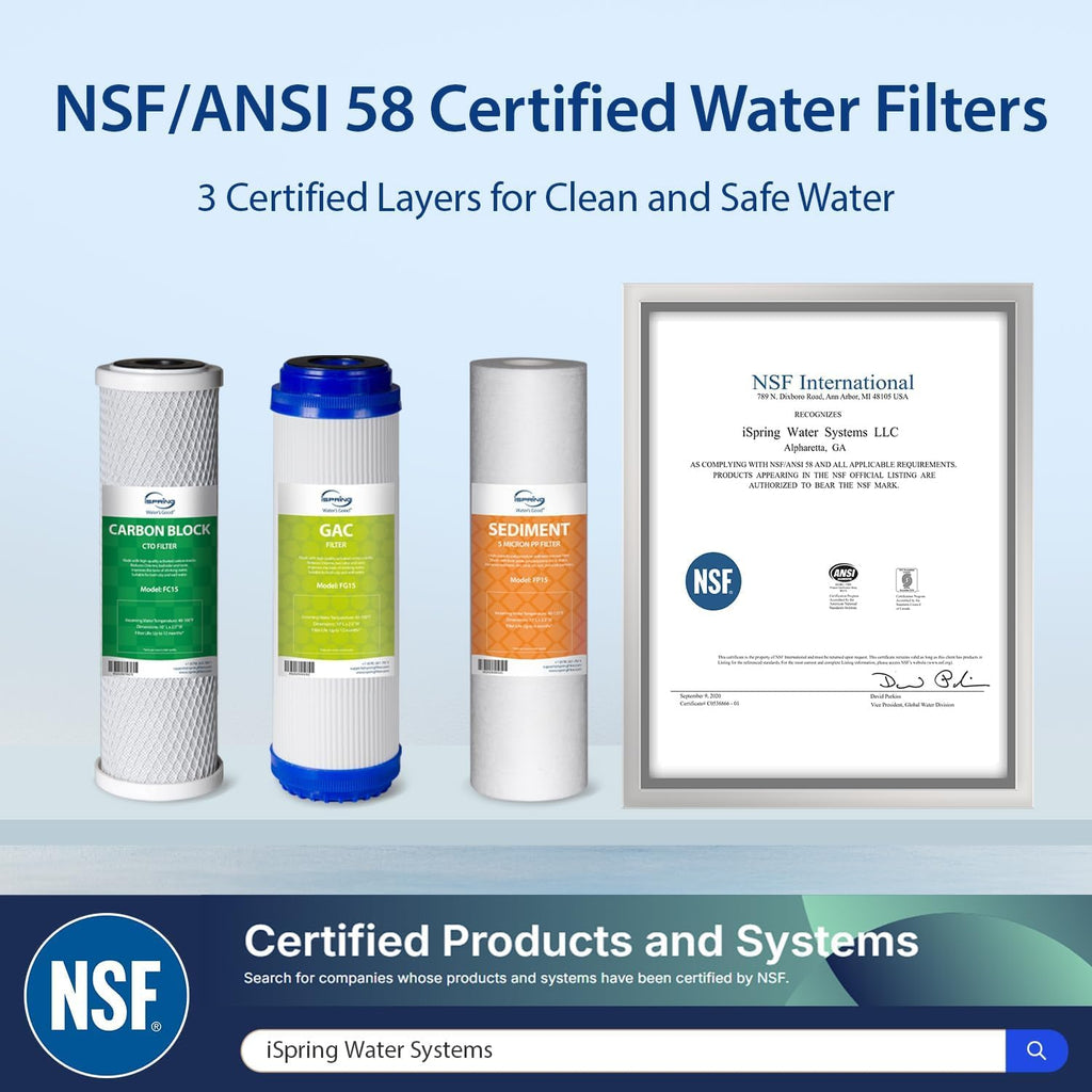iSpring RCC7D 75 GPD Reverse Osmosis/Deionization Water Filter System, Removes TDS, Chlorine, Fluoride, Lead, and More, Fits Under Sink, 1 Year Warranty