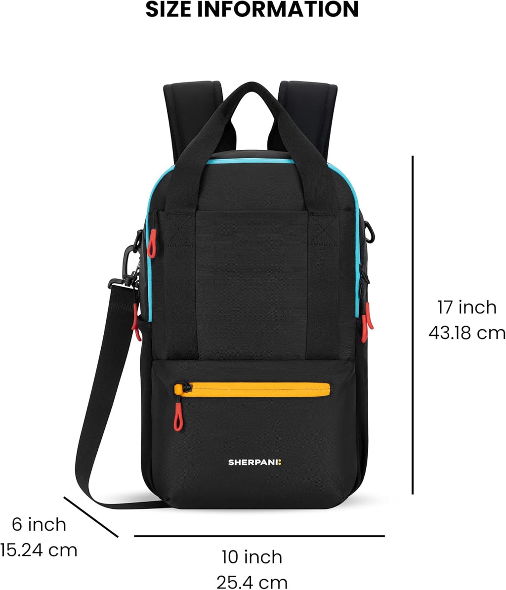 Sherpani Camden, Convertible Backpack, 3 in 1 Tote Bag, 18L Travel Backpack, Crossbody Bag, Cross Body Purse, Travel Gifts, RFID Protection, Fits 13' Laptop (Chromatic)