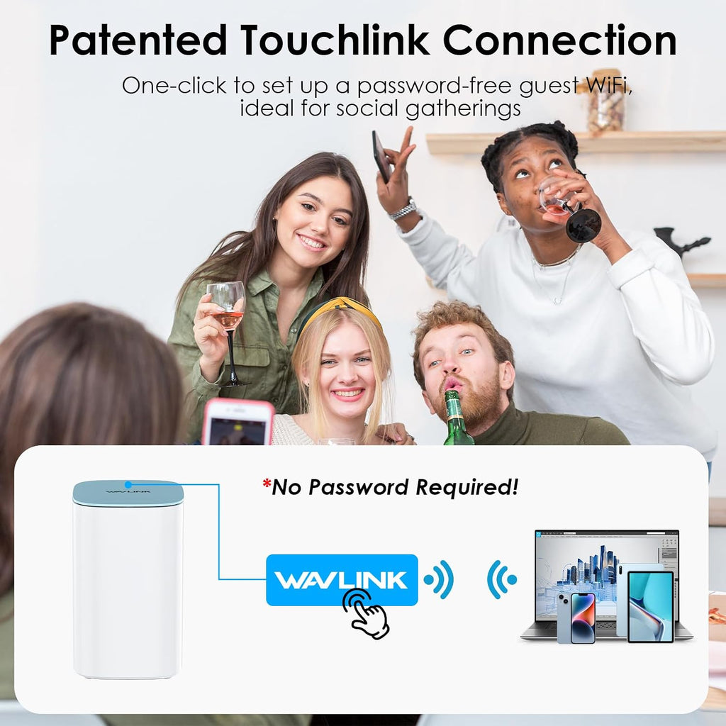 WAVLINK AX3000 WiFi 6 Mesh System 3 Pack - 2026 Latest, Up to 3.0 Gbps Speed & 7,300 Sq. Ft. Coverage, Replaces Wireless Router and WiFi Extender Signal Booster, Support Wired Backhaul, App Control