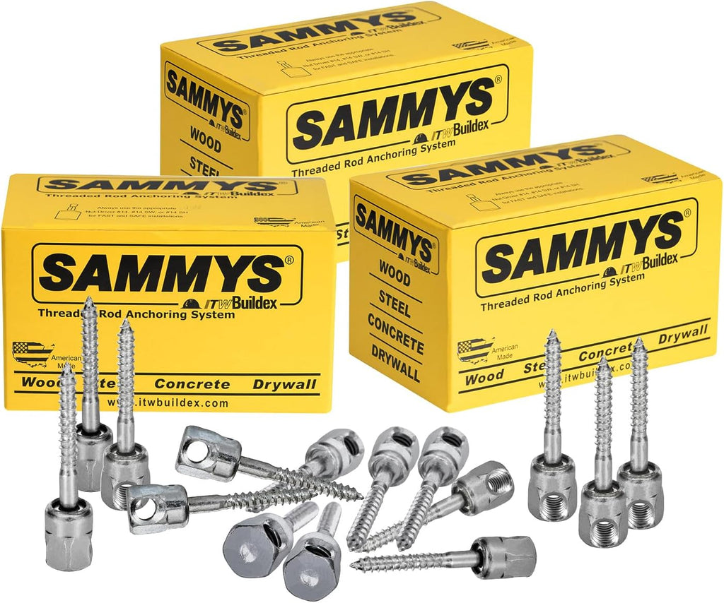 Everflow Sammys 8021957-75 SWG 20 3/8 Inch Screw Sidewinder Designed for Wood, Rod Hanger, Installs Horizontally, Steel with Zinc Plated, Corrosion Resistance, 1/4 x 2 Inch Screw Length (Pack of 75)