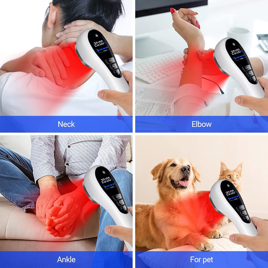 Red Light Therapy, Holsn Infrared Red Light Therapy Device for Body Targets Joint and Muscles Directly for Pain Relief, 650 nm & 808nm Red Light Therapy Wand