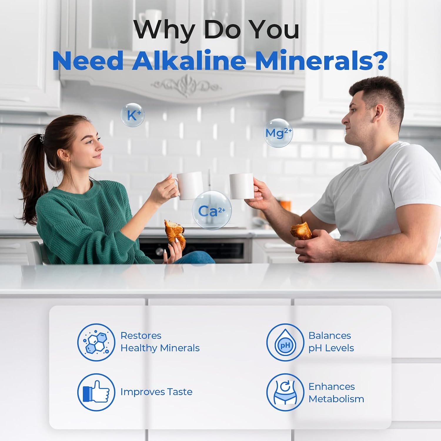 PureDrop RTW5AK SGS-Tested Reverse Osmosis Alkaline Water Filter System, 6 Stage pH+ Alkaline Remineralization Under Sink RO Water Filtration System Plus Extra 3 Filters, 50 GPD