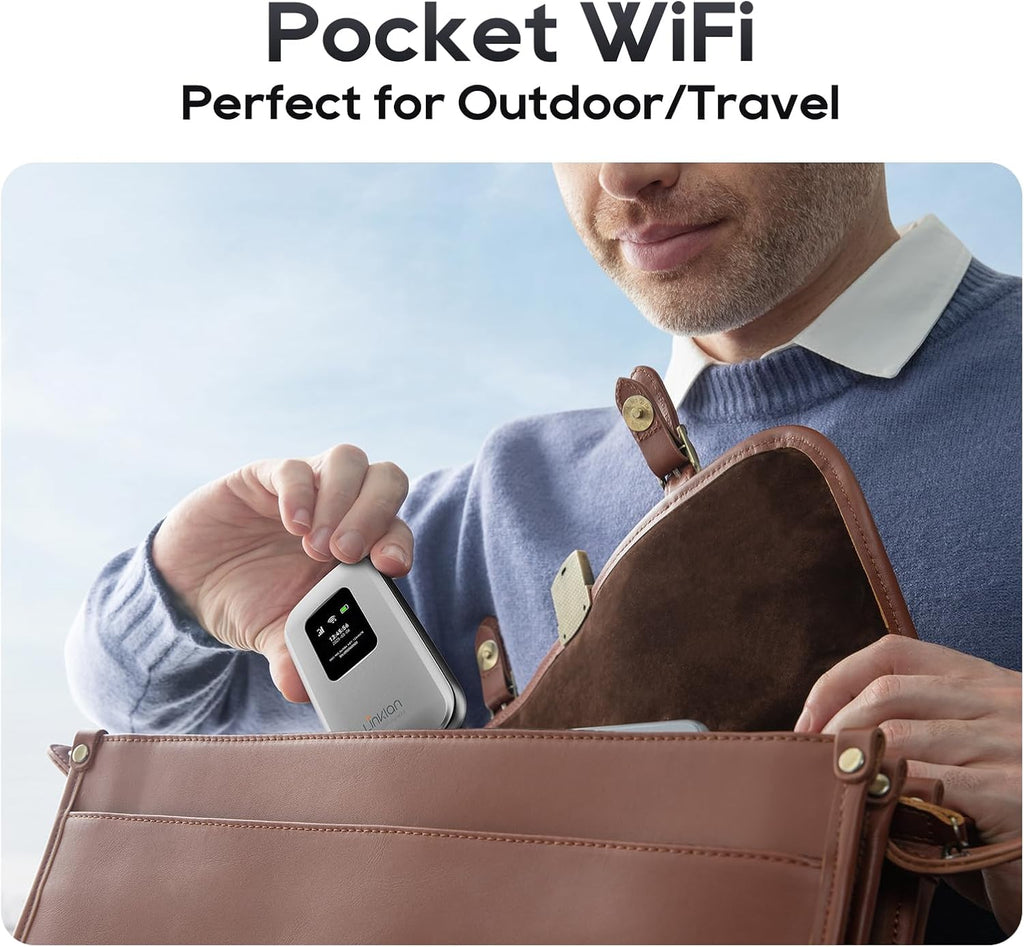 Portable Mobile Hotspot–eSIM Global WiFi Hotspot,No SIM Card/Contract Needed, 16Devices,180+ Countries, Compact Wireless Router for International Trips & Business【Free 5GB US Data for 15 Days】