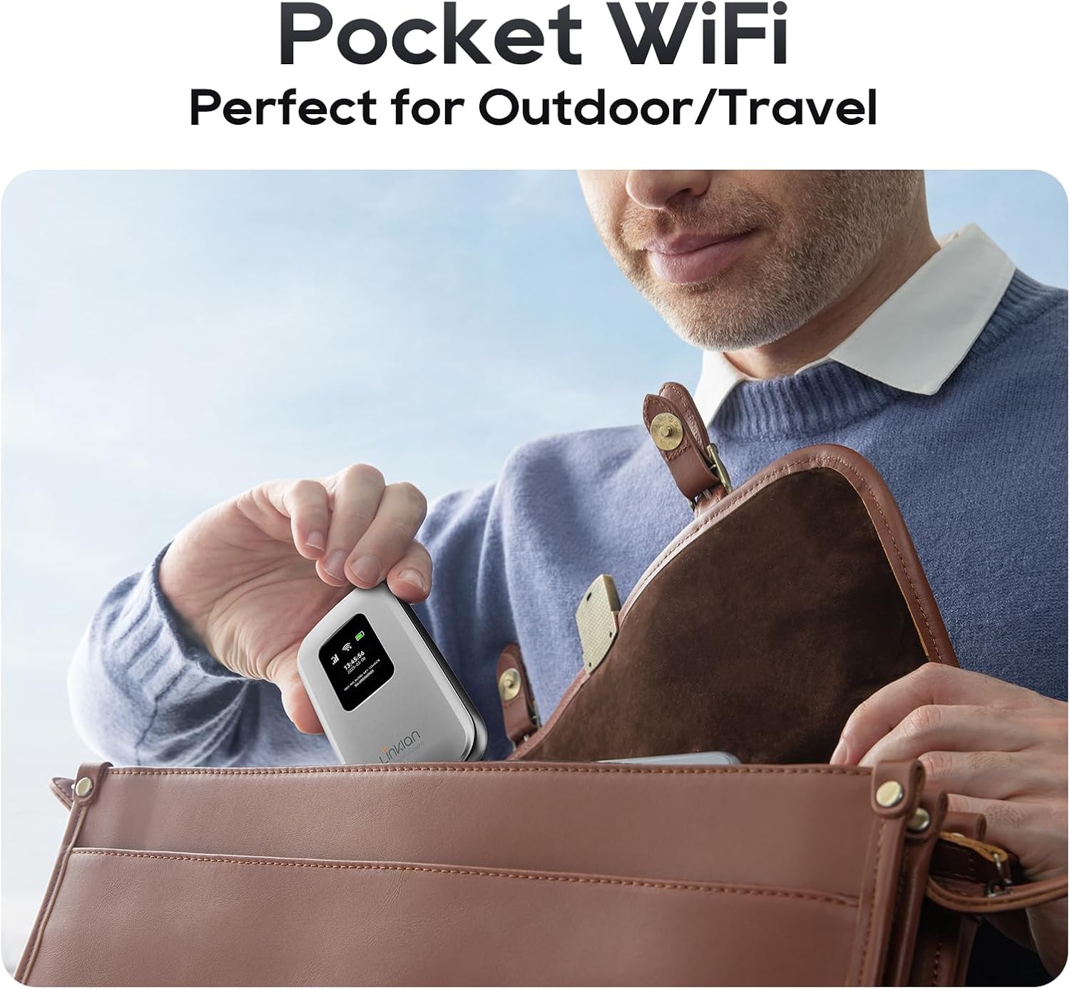 Portable Mobile Hotspot–eSIM Global WiFi Hotspot,No SIM Card/Contract Needed, 16Devices,180+ Countries, Compact Wireless Router for International Trips & Business【Free 5GB US Data for 15 Days】