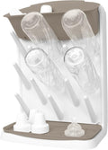 Ubbi Vertical Baby Bottle Drying Rack, Space Saving Countertop Drying Rack Baby Accessory, Taupe (Pack of 6)