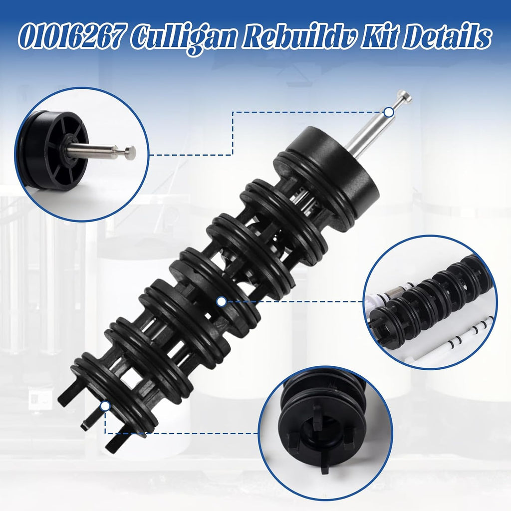 Power Valve 01016267 Compatible with Culligan Water Softener - New 01016267 Rebuild Kit for Brine Piston & Sleeve Kit