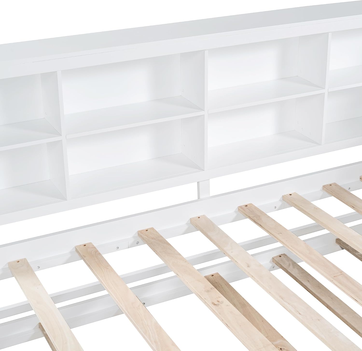 Modern Twin Size Daybed with Trundle, Solid Wood Captain Platform Bed with Storage Cabinets and USB Ports, Low Floor Bed for Kids Teens Adult Bedroom, Easy Assembly (White-XX115)