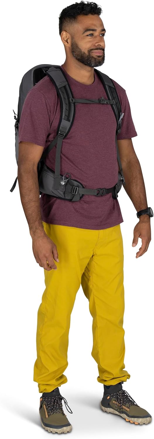Osprey Talon 22L Men's Lightweight Hiking Backpack - Small Daypack for Travel & Camping, Phantom Grey/Dark Charcoal