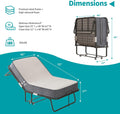 BALUS Folding Bed with Mattress, 75'x46' Rollaway Bed with Locking Casters and 5' Rebound Mattress, Metal Sturdy Twin Folding Frame for Storage, Foldable Single Bed for Bedroom/Guest Room(Standard)