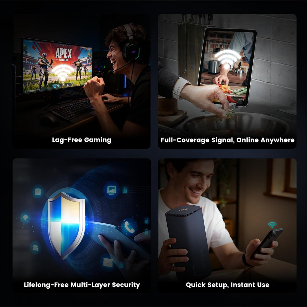 H3C AX5400 Dual-Band WiFi 6 Router (BX54) High Speed Gaming Routers for Wireless Internet, 4K QAM,OFDMA,MU-MIMO,VPN-Support,Easy-Mesh,Parental Controls,Ethernet Ports Router for Whole Home,80 Devices