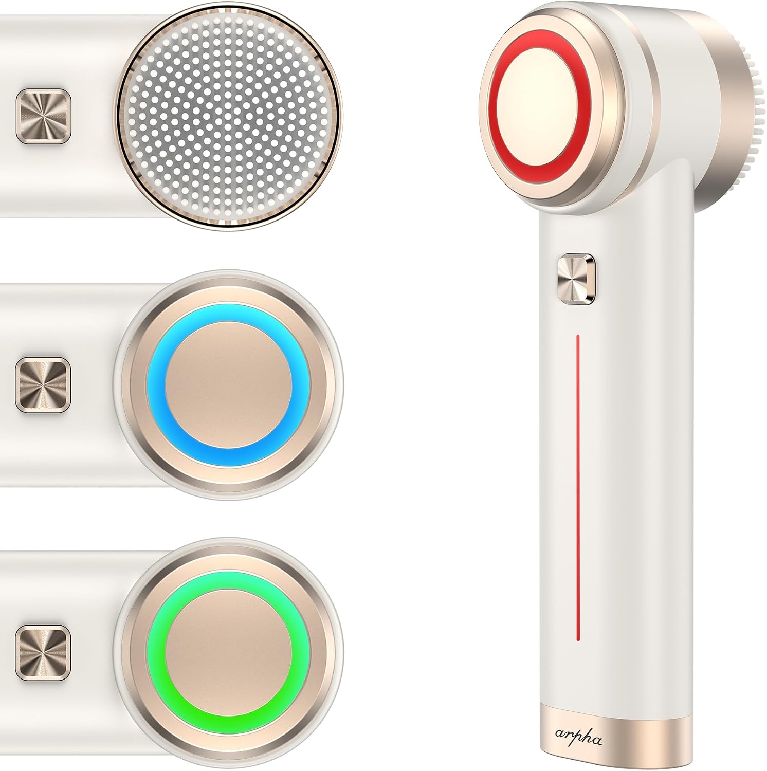 Arpha Titanium Ion Skincare Enhancer & Silicone Sonic Face Scrubber, for Skin Tightening, Brightening, Gentle Deep Cleanse, Mindful Glow Up, Only 135g, IPX7 Waterproof (Beige)