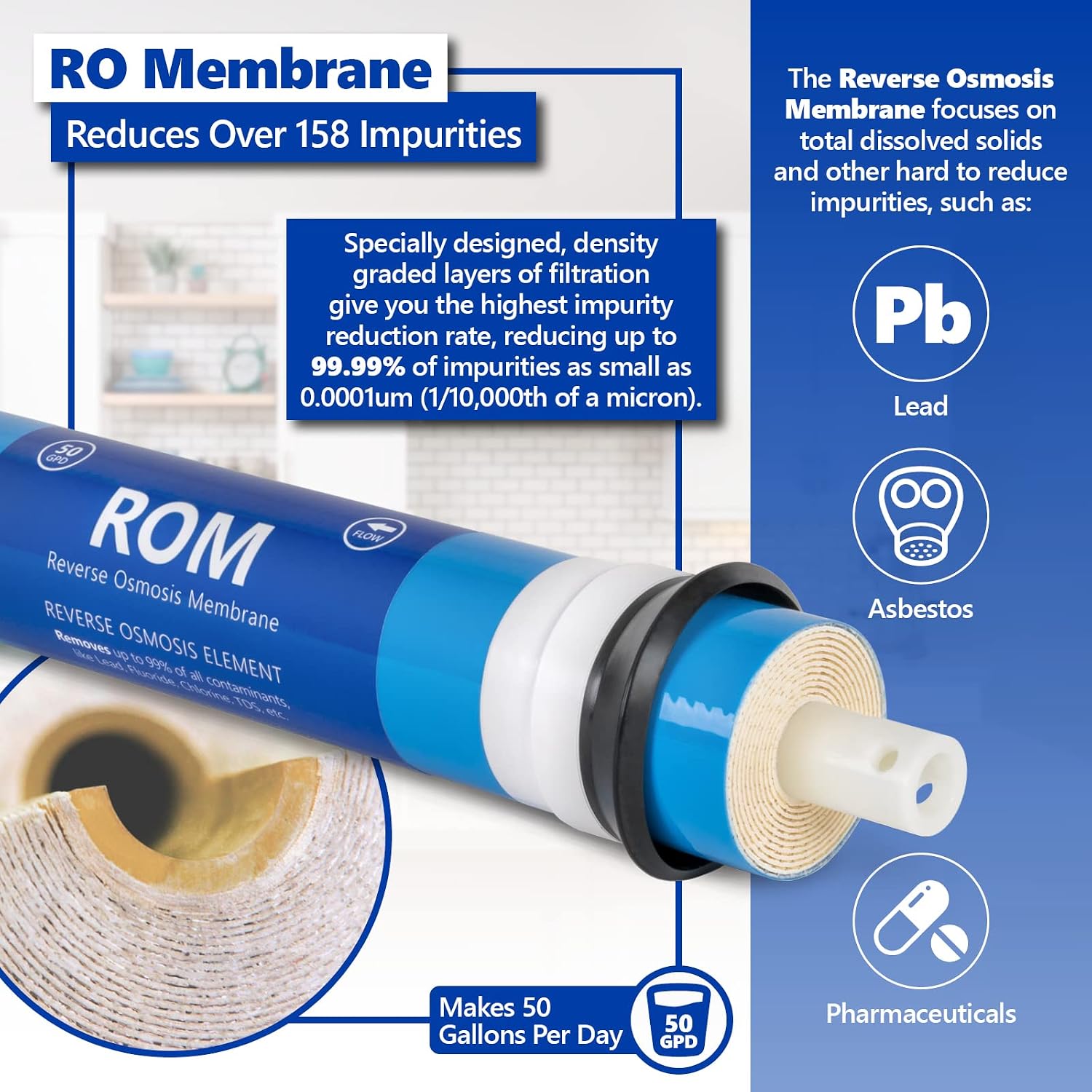 Express Water – 3 Year Reverse Osmosis System Replacement Filter Set – 22 Filters with 50 GPD RO Membrane, Carbon GAC, ACB, PAC Filters, Sediment SED Filters – 10 inch Size Water Filters