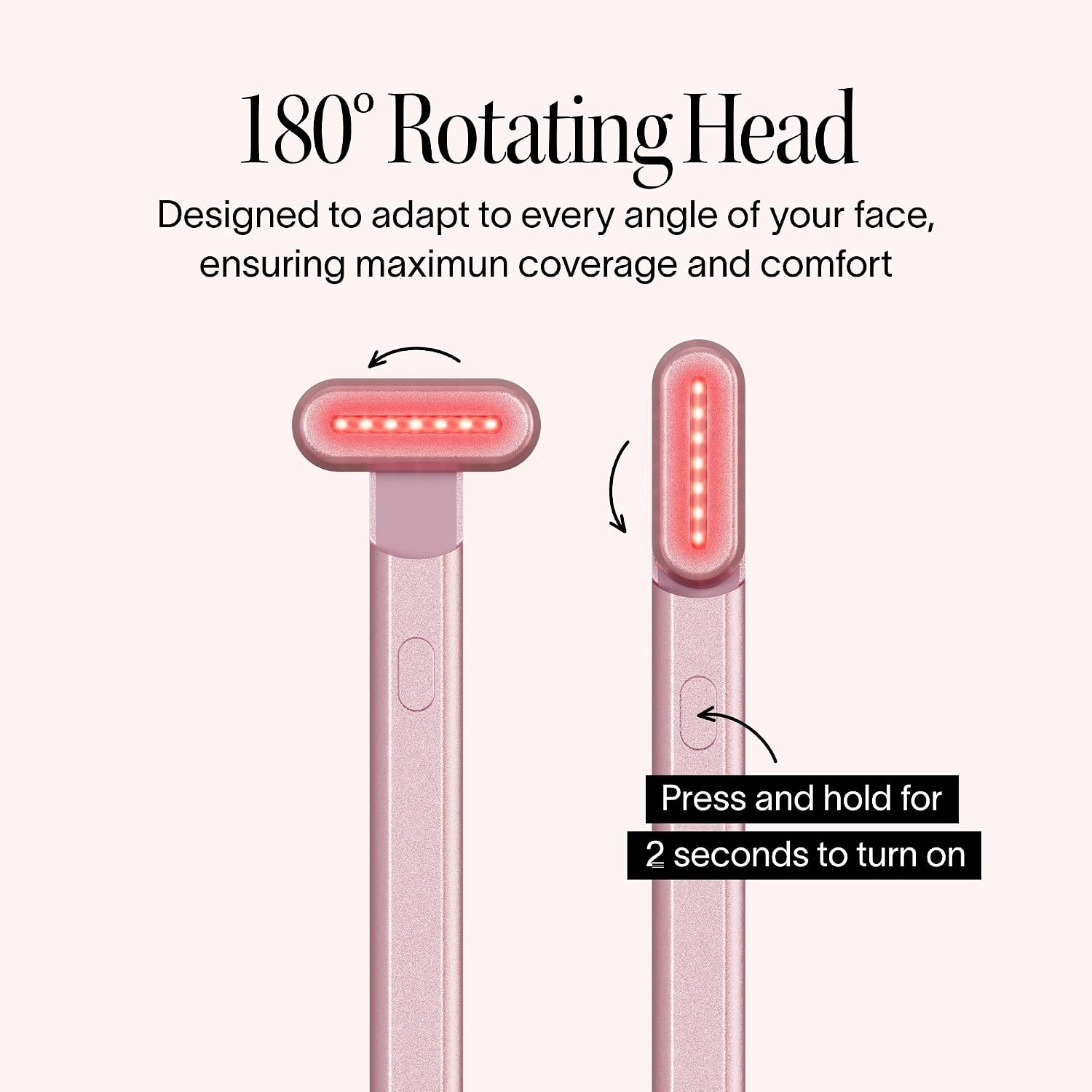 Solawave 4-in-1 Red Light Therapy Wand for Face & Neck | Beauty Device with Galvanic Current, Massager & Warmth | Anti-Aging, Wrinkle Reduction, Skin Tightening, Depuffing & Rejuvenation (Rose Gold)