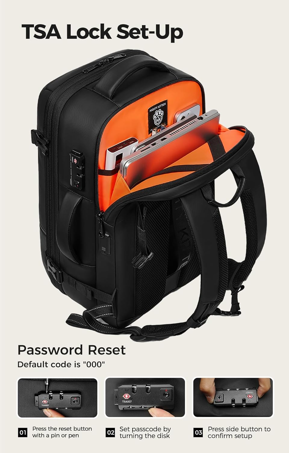 IKYWT Vacuum Seal Backpack Travel with Ultra-Power Pump, 80L Expandable Travel Backpack with Vacuum System w/TSA Lock