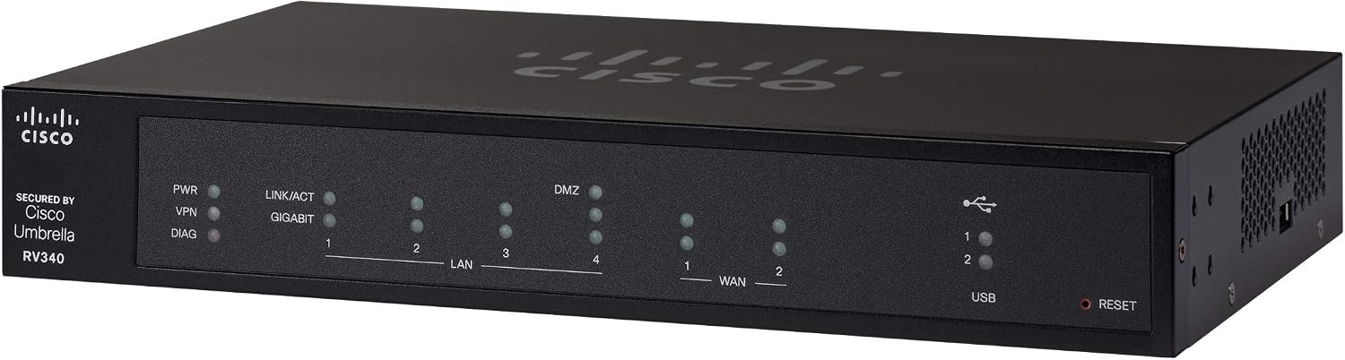 Cisco RV340-K9-NA RV340 Dual WAN Gigabit Router (Renewed)