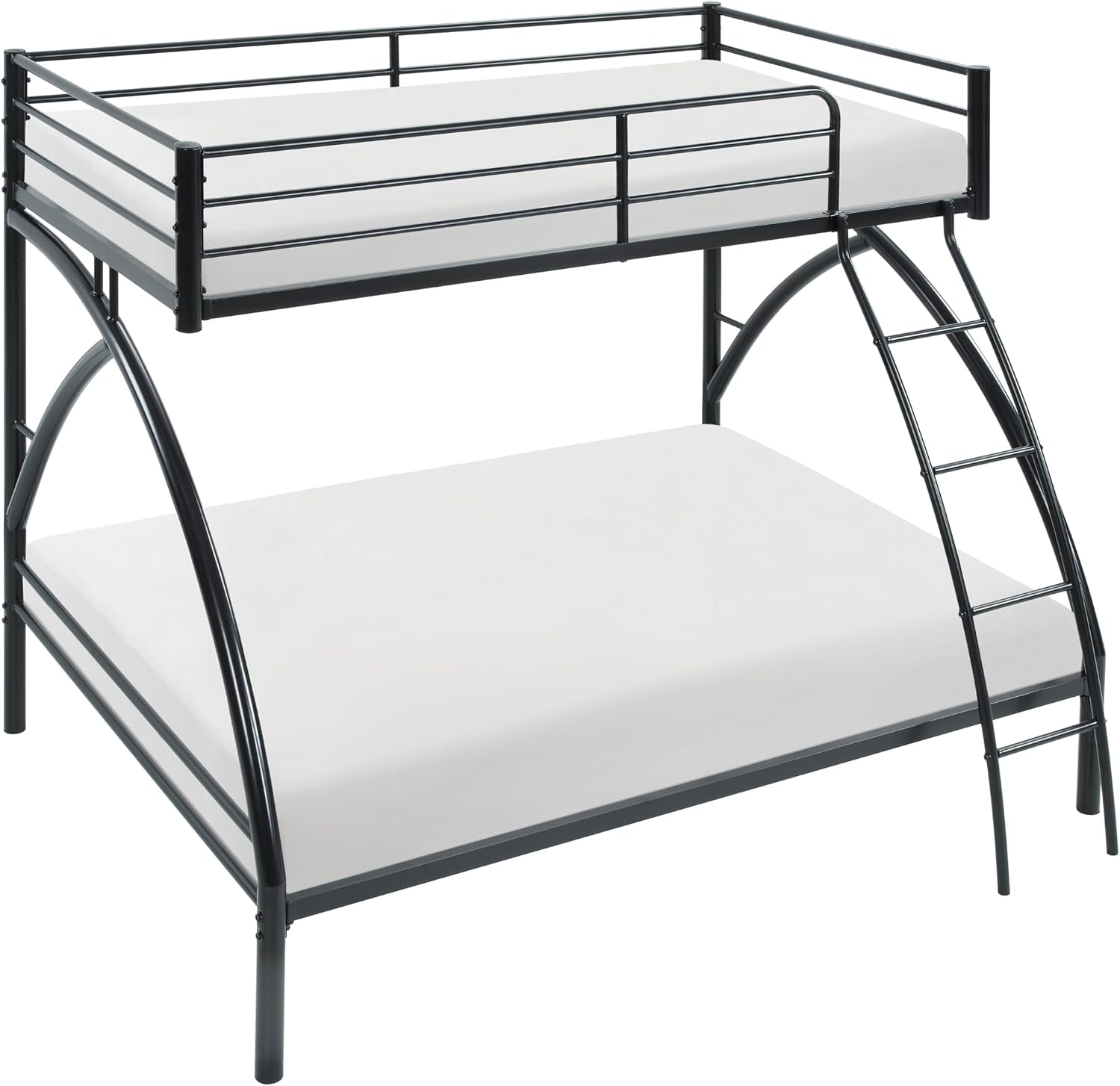 GOWE Black Metal Frame Twin/Full Bunk Bed, Youth Bed, Youth Bedroom Furniture, Easy Assembly