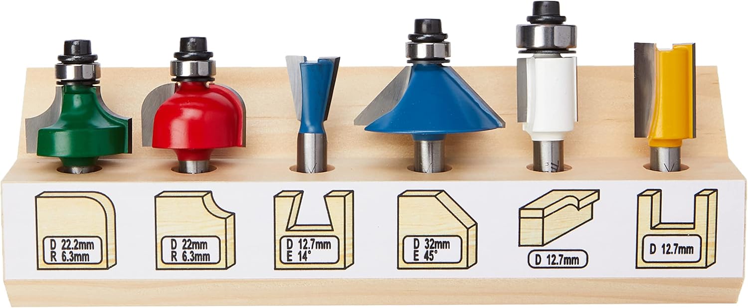 Makita A-91051 1/4-Inch Router Bit Set - Multi-Colour (12-Piece)